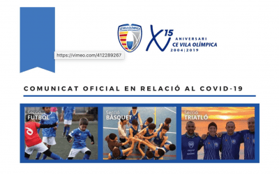 COMUNICAT OFICIAL Dijous 12 Març amb relació al Coronavirus
